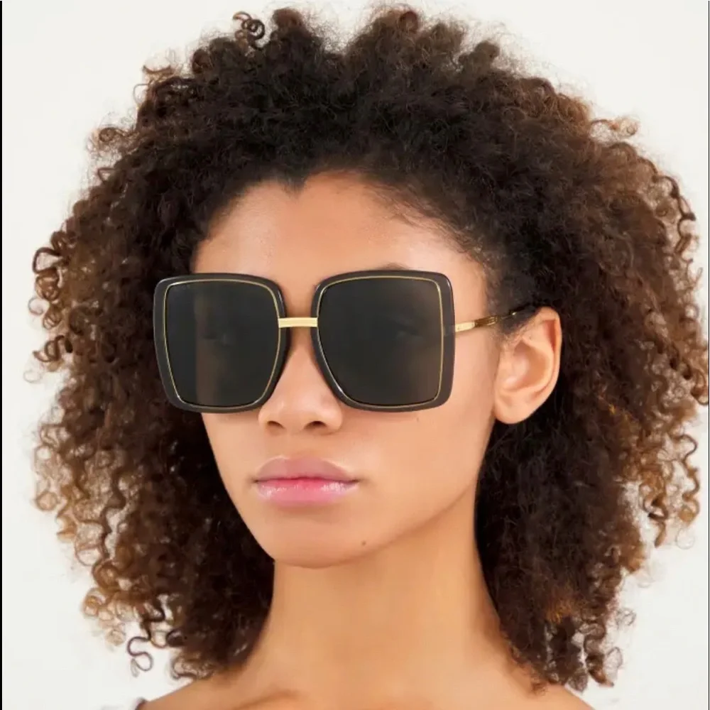 🆕GUCCI Authentic Gold Gray Metal Square Oversized Sunglasses GG0903S 001 60MM